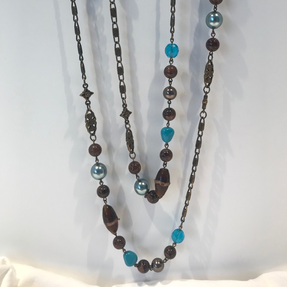 Myka, multi use belt/necklace / Swarovski beads.